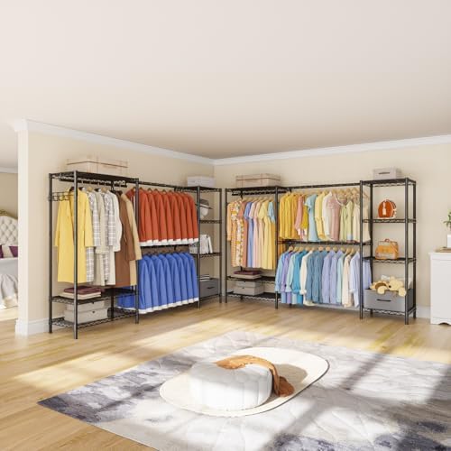 Golpart Heavy Duty Clothing Rack with Adjustable Shelves Clothes Wardrobe - Image 5