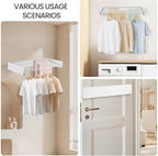 Wall Mounted Laundry Drying Rack, Carbon Steel Foldable & Retractable Clothes Drying Rack, Space Saving Adjustable Towel Holder for Bathroom, Laundry, Small Spaces (1, White, 50cm) - Image 6