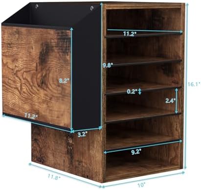 Unionly 6 Tier Adjustable Mail Sorter,Wood Paper Organizer for Class,Office - Image 5