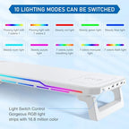 Monitor Stand Riser with USB 3.0 Hub & Type-C Port, 15W Fast Wireless Charging & RGB Lighting, Desk Organizer for Home Office PC iMac 27 Inch (White) - Image 4