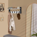 Sorbus Coat Rack Wall Mount with Shelf (White, 24 Inch) - Image 4