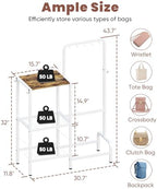 Floor-Standing 3-Tier Purse Organizer, High-Capacity Bag Holder with 8 Hooks, Multi-Functional Purse Rack for Various Bags, Handbag Display Stand Shelf for Closet, Bedroom, Entryway, White - Image 3