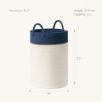 LA JOLIE MUSE 72L Extra Large Cotton Rope Laundry Basket, Blanket Basket - Image 2