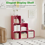C&AHOME 6-Cube Storage Organizer Cube Shelf Closet Storage Bookcase, Red - Image 3