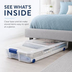 66 Quart Underbed Storage Bin with Wheels & Clear Lid，Flat Plastic Box - Image 4