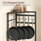 MAHANCRIS 4-Tier Pot Rack, Freestanding Pot and Pan Organizer with Hooks - Image 3