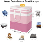 HomeHacks 2 Pack Large Laundry Baskets, Laundry Hampers Bags (Pink 125Lx2) - Image 4