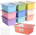 10 Pcs Classroom Storage Cubby Bins with Latching Lid,Macaron by Ferrochef