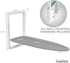 Ivation Wall-Mounted Ironing Board | Foldable 36.2” x 12.2” Ironing Station for Home, Apartment & Small Spaces | Sturdy Folding Board, Easy-Release Lever, Removable Cotton Cover & Mounting Hardware - Image 5