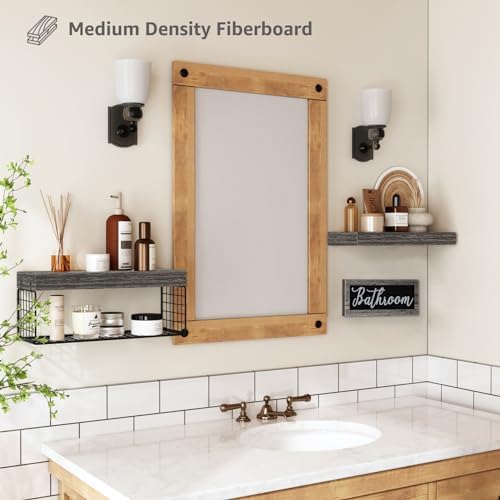 QEEIG ‎Bathroom Shelves with Decor Sign (Grey, 15.7") - Image 5