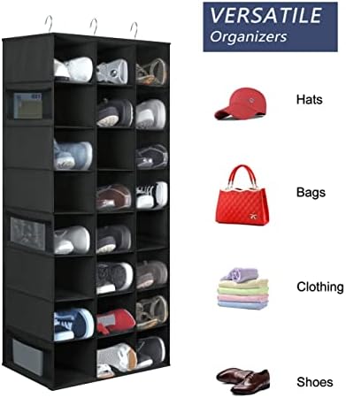 Libeder 24 Section Hanging Shoe Organizer & Storage for Closet, Black - Image 5