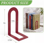 Sanwarm Bookends, 12 Pack, Metal, for Home Office Desk Shelves Red Modern - Image 2