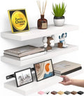 BAYKA White Floating Shelves 15.7in, Set of 3, Wall Mounted for Wall Decor by Bayka