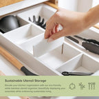 KitchenEdge Utensil & Junk Drawer Organizer, 16-28 in, White Bamboo - Image 4