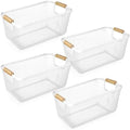 Ziliny 4 Pcs Mesh Wire Baskets for Organizing, Medium, Cream White by Ziliny