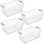 Ziliny 4 Pcs Mesh Wire Baskets for Organizing, Medium, Cream White by Ziliny