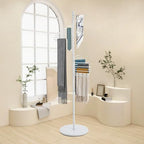 Freestanding Scarf Holder Stand,Spiral Scarf Display Rack,Holder Hijab Stand,Commercial Hijab Organizer,Scarves Rack,Metal Scarf Racks,Hijab Organizer,Belt Pants Hanger For Clothing Store Home (White) - Image 3
