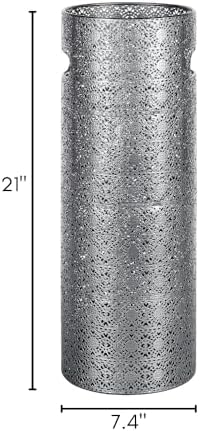 Concepts 21 inch Heavy Duty Metal Umbrella Stand - Durable Storage Holder for Umbrellas - Indoor and Outdoor Use - Stylish and Modern Organizer for Entryways. (Silver Lace) - Image 2