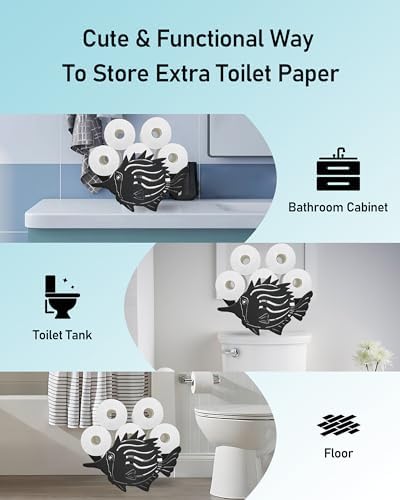 Ocean Fish Toilet Paper Holder Stand, Decorative Toilet Paper Storage - Image 5