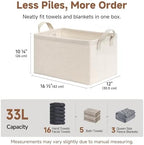 StorageWorks Linen Closet Organizers, Fabric Storage Bin, Beige, 2-Pack - Image 6