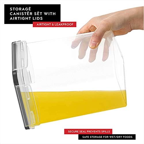 Extra Large Flour and Sugar Storage Containers 6.5L/220 Fl. oz; Set of 2 Plastic Bulk Airtight Food Storage Rice Containers With Lids - Kitchen Pantry Organizer and Storage Canisters, Marker & Labels - Image 3