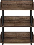 Furinno TURN-N-TUBE Display Shelf, 3-Tier Storage Shelves with Side Panels, Open Shelves Book Shelf with Rounded Corner Top Edges, for Organization and Storage, Living Room, Home Office, Walnut - Image 7