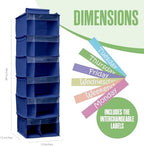 Kids Clothes Organizer, Weekly Clothes Organizer for Kids, 6 Shelf, Blue - Image 2