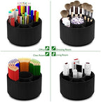 Bamboo Rotating Pencil Holder for Desk, Desk Organizer with 7 Compartments - Image 4