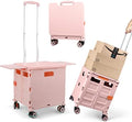 Foldable Utility Cart Folding Portable Rolling Crate with Magnetic Extended Lid,360°Rotate Wheels,176LBS Load Capacity,Heavy Duty Durable Dolly Cart for Teacher Tourist Shopping Office Outdoor by ZIYOULANG