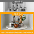 Koville 16'' Marble Lazy Susan for Kitchen Counter, White Marble Turntable for Dinning, Lazy Susans Organizer for Cabinet, Serving Rotation Spinning Tabletop Organizer Swiveling, Spice Rack Storage - Image 6