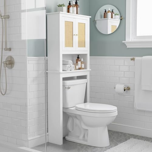 Over Toilet Storage Cabinet with Barn Door & Adjustable Shelves by GROZING