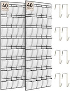 dodowin Over Door Shoe Organizers, 2 Pack, 40 Pockets Each, White by dodowin