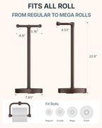 RARXTR Toilet Paper Holder Stand with Heavy Stable Base No Tipping Bronze - Image 7