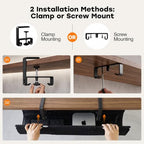 No Drill Under Desk Cable Management Tray, 28 Inch, Black - Image 7