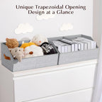 Homsorout Closet Organizers and Storage Bins - 4 Pack Collapsible Divided Trapezoidal Cube Storage Bins Baskets with Orange Handle for Organizing Clothes Blankets, Toys, Books, Towels(Ant Gray) - Image 4