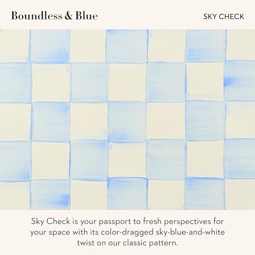MACKENZIE-CHILDS Toilet Tissue Storage, Light-Blue-and-White Sky Check - Image 3
