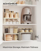 SONGMICS Cabinet Organizer Shelf, Set of 3 Spice Rack, Kitchen Storage - Image 2