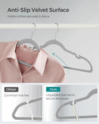 SONGMICS Velvet Hangers 50 Pack, Non-Slip Clothes Hangers, Space-Saving - Image 3