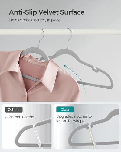 SONGMICS Velvet Hangers 50 Pack, Non-Slip Clothes Hangers, Space-Saving - Image 3
