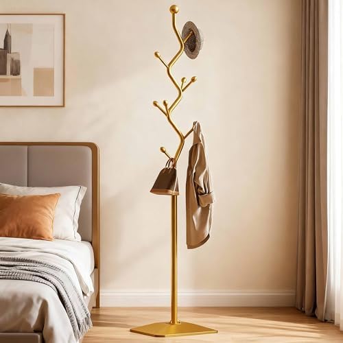 8-Hook Metal 68.8in Freestanding Coat Rack Stand, Coat Tree by Unknown