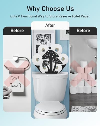 Mushroom Toilet Paper Holder Stand, Decorative Toilet Paper Storage - Image 4
