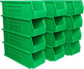 Akro-Mils 30234 AkroBins Plastic Storage Bins, 15"x5"x5", Green, 12-Pack by Akro-Mils