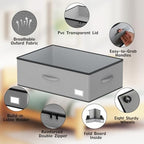 EE-RoomWorld Under Bed Storage with Wheels, No Assemble Required 10 inches height Under Bed Storage bins,Large capacity Rolling Underbed Shoe Storage containers，dorm underbed storage drawers - Image 4