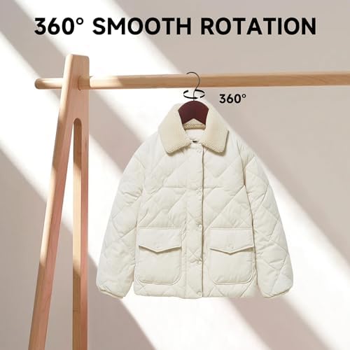 Wooden Clothes Hangers with Pants Bars, Mahogany, 96-Pack - Image 3
