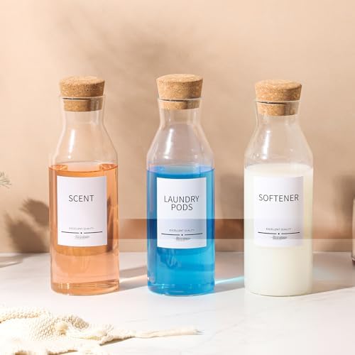 3Pack Glass Laundry Detergent Dispenser with 7Pcs Labels,40oz Liquid Laundry Detergent Dispenser,Laundry Containers for Organizing Liquid Detergent Dispenser Laundry Soap Dispenser - Image 7