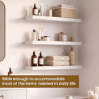 24 Inch Floating Shelves, 6.7" Deep Wall Shelves, White Wall Shelf Set of 3 - Image 4
