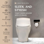 Day Moon™ - Toilet Paper Holder with Shelf & Storage - Wall Mount, Black - Image 3