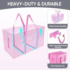 TICONN 6 Pack Extra Large Moving Bags Heavy Duty with Zippers & Carrying Handles, Durable Storage Bags Moving Boxes for Closet Organizers and Storage (6 Pack, Pink) - Image 3