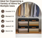 Homsorout Large Storage Bins with Lids - 6 Pack Foldable Decorative Organizers with Clear Windows & Handles, Cube Storage Organizers for Clothes, Blankets, Sweaters, Sheets, Black - Image 6