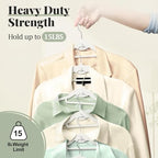Velvet Hangers 50 Pack, S-Shaped and Stackable Felt Hanger(White) - Image 3